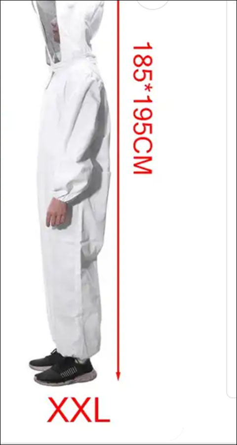 Beekeepers Cotton Full Body Bee Suit with Veil Hood Hat