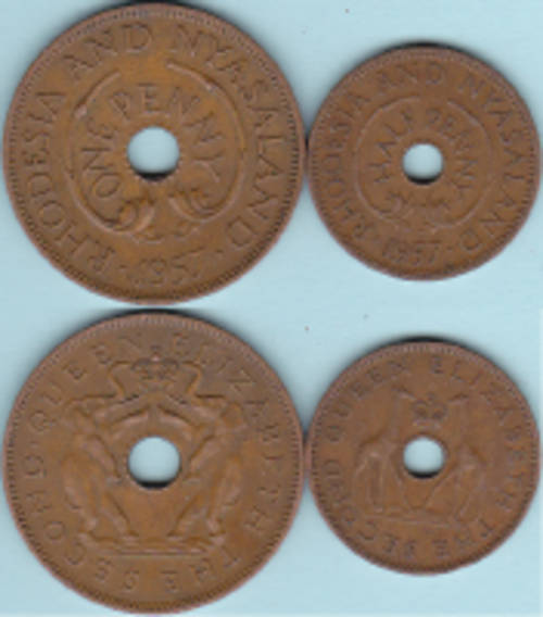Rhodesia and Nyasaland (1957)ÃÂ½ Penny & 1 Penny set