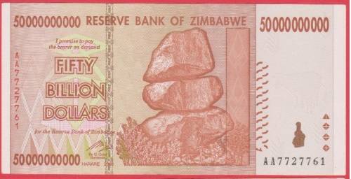 Zimbabwe 50 Billion Dollars UNC
