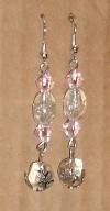 Bautiful white and pink glass earings