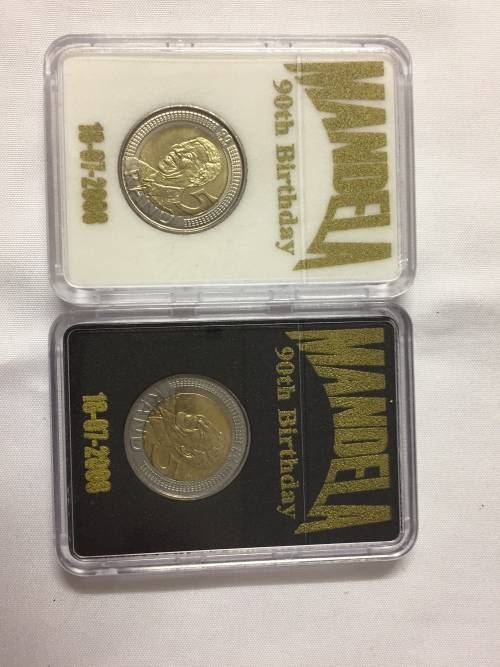 2x beautiful 90th birthday coins