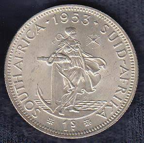RARE UNION ONE SHILLING 1953 -BEAUTIFUL CONDITION LAST ONE