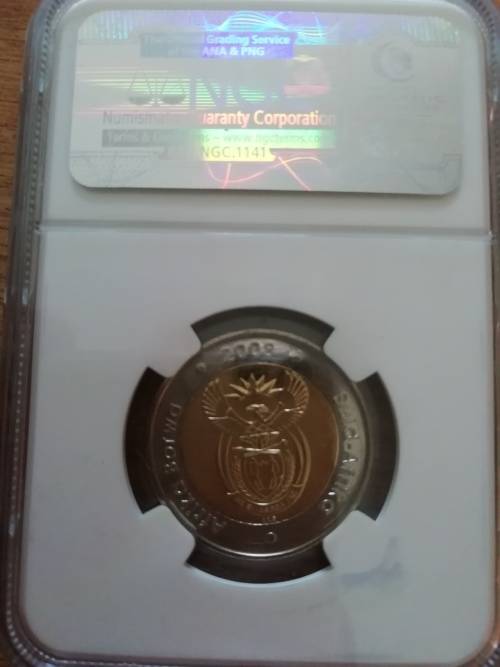 MS 67 HIGH GRADE 2008 MANDELA BIRTHDAY R5 COIN