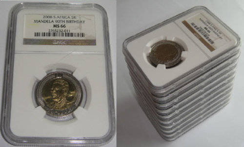 2008 NELSON MANDELA GRADED MS66 X7 BID PER COIN
