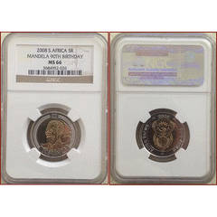 2008 Mandela 90th birthday R5 - NGC MS 66