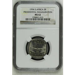 **MS63**RSA 1994 INAUGURATION MS63 NGC GRADED COIN** BUILDINGS SHOWING FRONT** RARE!!