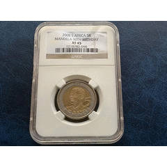 EXTRA FINE: NELSON MANDELA 90th BIRTHDAY 2008 R5 COIN XF 45