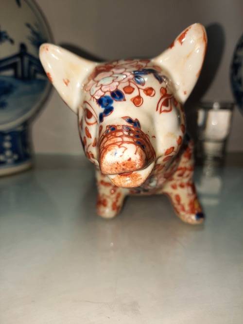 Vintage Imari Porcelain Pigs x 2