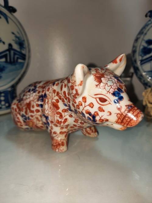 Vintage Imari Porcelain Pigs x 2