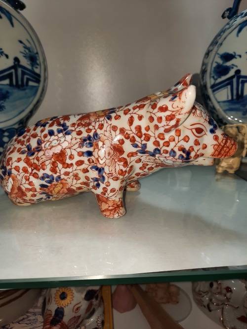 Vintage Imari Porcelain Pigs x 2