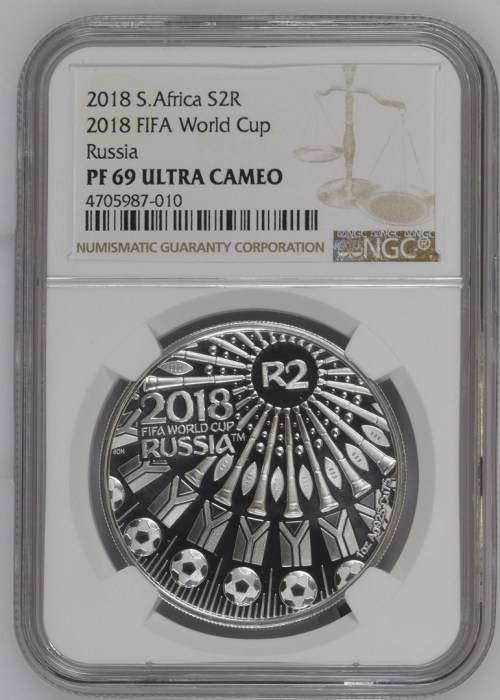 2018 RSA SR2 FIFA WORLD CUP RUSSIA NGC GRADED PF69 ULTRA CAMEO