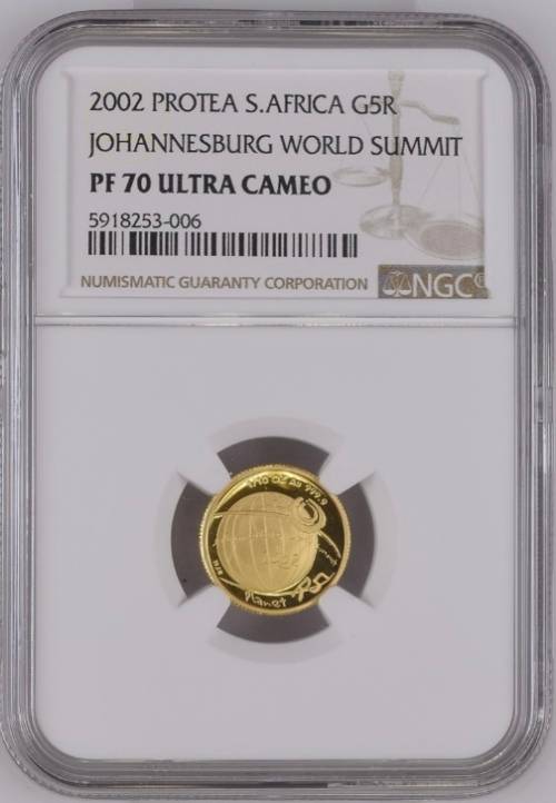 2002 Protea G5R Johannesburg World Summit NGC graded PF70 Ultra Cameo