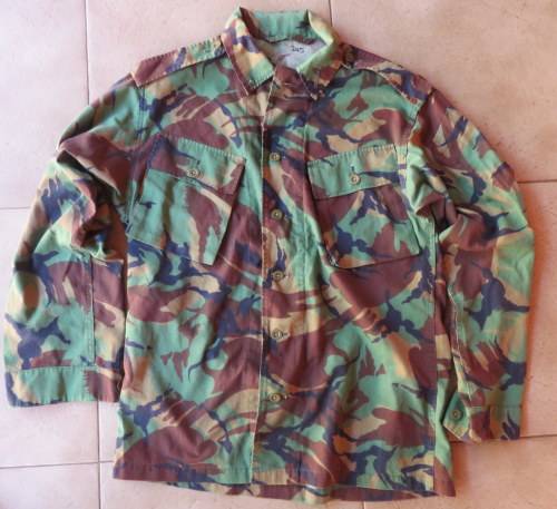 BRITISH DPM CAMO SHIRT SIZE MEDIUM-MEASURES 57 CM ARMPIT TO ARMPIT-GOOD CONDITION-ZIP INTACT