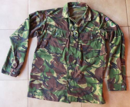 BRITISH DPM CAMO SHIRT SIZE LARGE-MEASURES 60CM ARMPIT TO ARMPIT-GOOD CONDITION