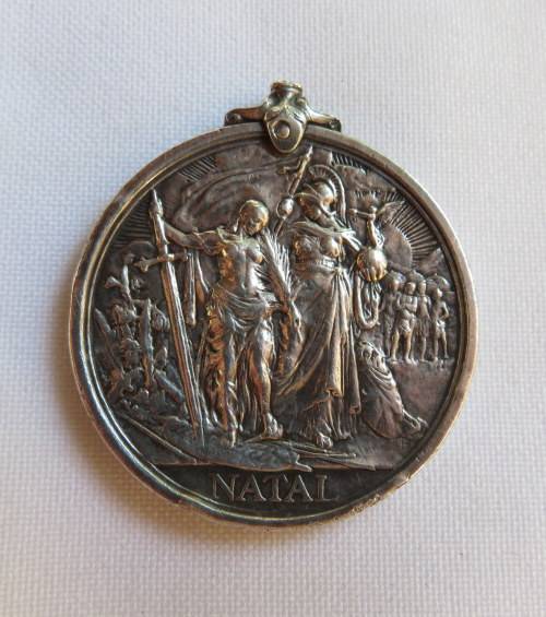 NATAL REBELLION MEDAL TO DVR J.C. CURRIE B. BATTERY-NATAL FIELD ARTILLERY-THE MEDAL IS WITHOUT A SUS