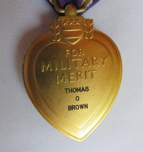 NAMED US PURPLE HEART TO THOMAS O BROWN- ORIGINAL
