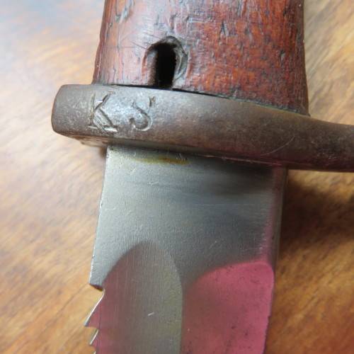 GERMAN MAUSER MODEL 1898 SAW-BACK BAYONET K.S. MARKINGS FOR KAISERLICHE SCHUTZTRUPPEN & USED IN GERM