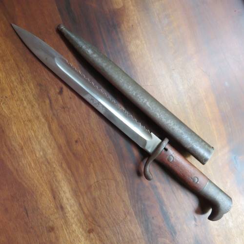 GERMAN MAUSER MODEL 1898 SAW-BACK BAYONET K.S. MARKINGS FOR KAISERLICHE SCHUTZTRUPPEN & USED IN GERM