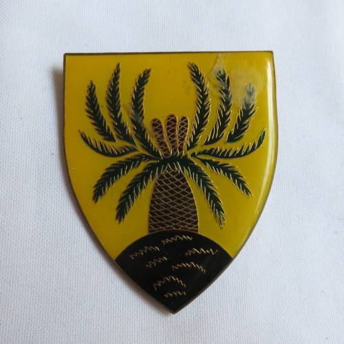 4 SA INFANTRY SHOULDER FLASH-YELLOW TYPE-ONE PIN