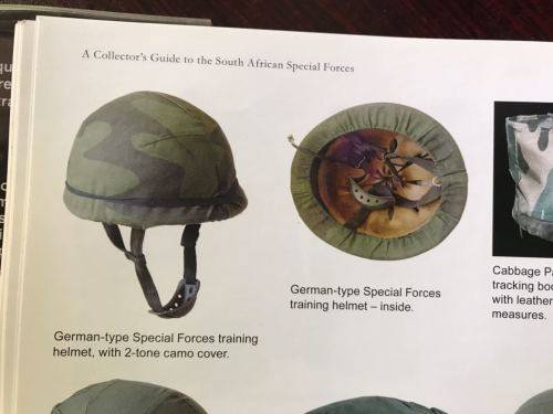 GERMAN TYPE RECCE TRAINING HELMET WITH 2 TONE CAMO COVER -GOOD CONDITION-ORIGINAL