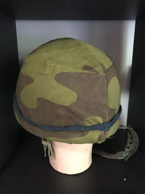 GERMAN TYPE RECCE TRAINING HELMET WITH 2 TONE CAMO COVER -GOOD CONDITION-ORIGINAL