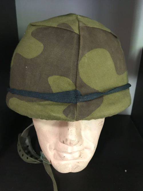 GERMAN TYPE RECCE TRAINING HELMET WITH 2 TONE CAMO COVER -GOOD CONDITION-ORIGINAL
