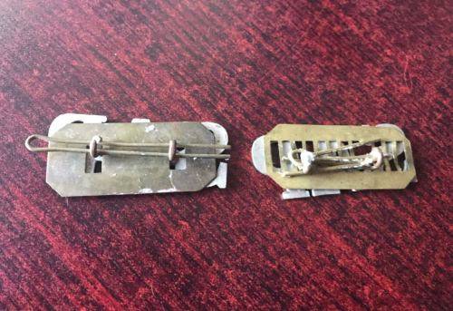 OLD POLICE WHITE METAL TITLES(LARGE)-WORN BY NATIVE POLICE CONSTABLES-LUGS COMPLETE