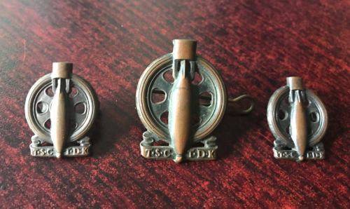 TECHNICAL SERVICE CORPS BRONZE CAP & COLLARS-WORN 1942-45-LUGS INTACT