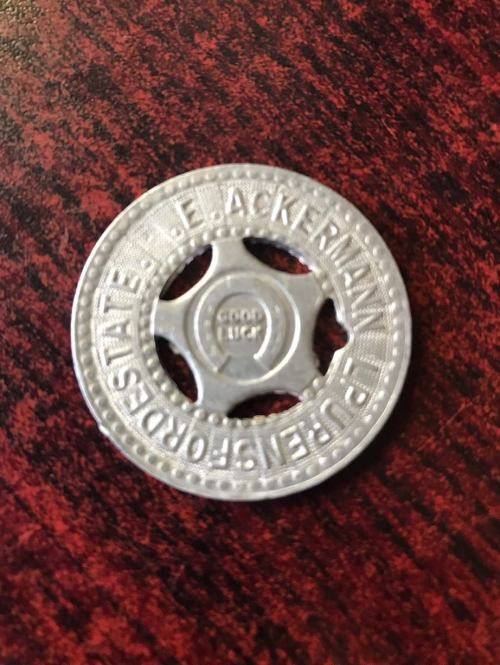 UNKNOWN ALUMINIUM E. ACKERMANN TOKEN-DIAMETER 34 MM