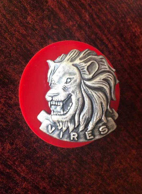 SA GREY METAL CAP BADGE SUBMITTED FOR APPROVAL AS THE ARMY CAP BADGE IN 1994-ONLY USED BY THE STATE