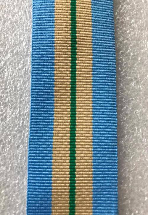 FULL SIZE UNITED NATIONS UNMEE MEDAL RIBBON-SOLD IN LENGTHS OF 15CM