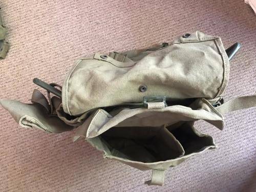 COMPLETE A53/B57 RADIO CARRY BAG WITH STEEL FRAME IN VERY GOOD & COMPLETE CONDITION-FRAME MEASURES 4