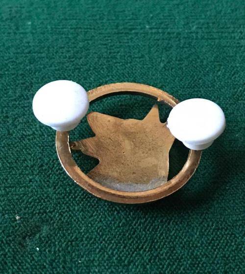 SA POLICE DOG HANDLER GILDING METAL BREAST BADGE- 2 PINS