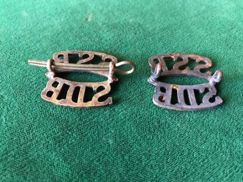 SPECIAL SERVICE BATTALION BRASS TITLE PAIR-1934-51-LUGS INTACT