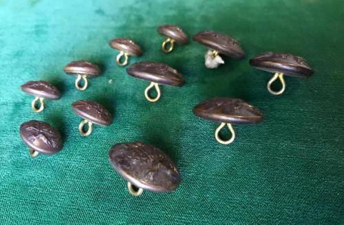 TUNIC BUTTONS WITH SA COAT OF ARMS-11 SOLD TOGETHER-DIAMETER 25 7 15 MM