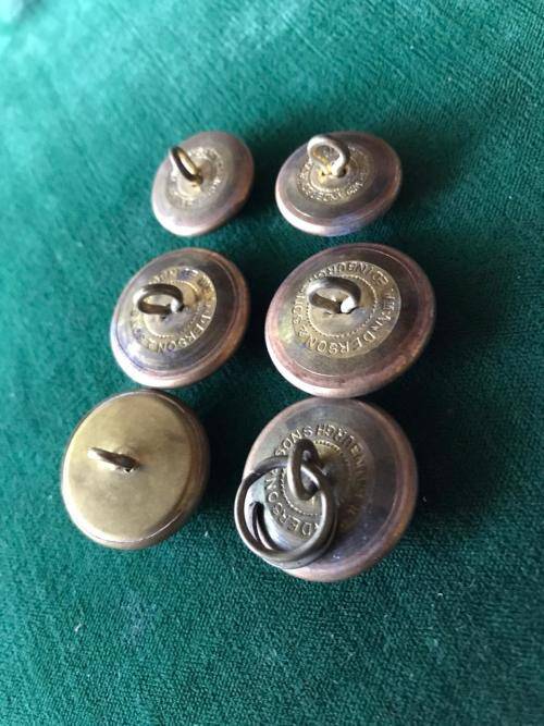 TRANSVAAL SCOTTISH BRASS BUTTONS- 6 IN TOTAL-WORN BY OFFICERS W.O.'S & SGTS ONLY