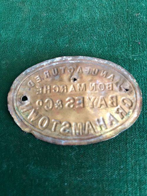 BAYES and CO -GRAHAMSTOWN -COPPER BADGE- 1800`S-MEASURES 52X35 MM