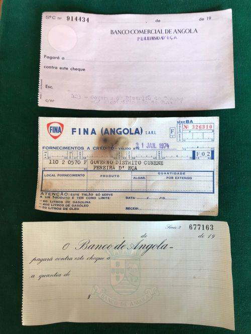BORDER WAR PERIOD CHEQUE ISSUED IN ANGOLA