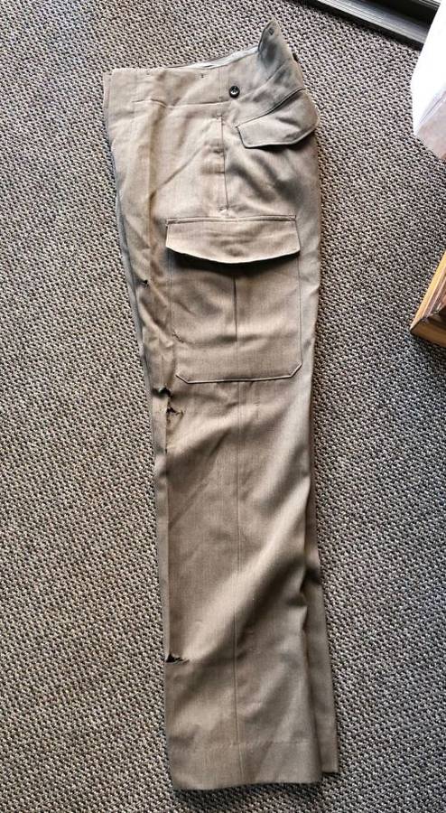 BUNNY JACKET SIZE MEDIUM TO LARGE-MEASURES 60 CM ARMPIT TO ARMPIT-TROUSERS (DAMAGED) SIZE 34 WITH PI