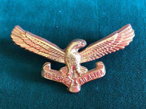 SAAF METAL CAP BADGE-WORN FROM 1959- 2X SCREW LUGS