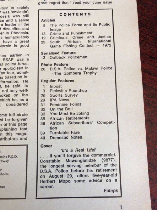 OUTPOST-RHODESIA BSAP-VOLUME L,NO 10 OCT 1972- GOOD CONDITION