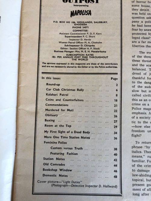 OUTPOST -RHODESIA BSAP-VOLUME XLV NO 1- JAN 1967