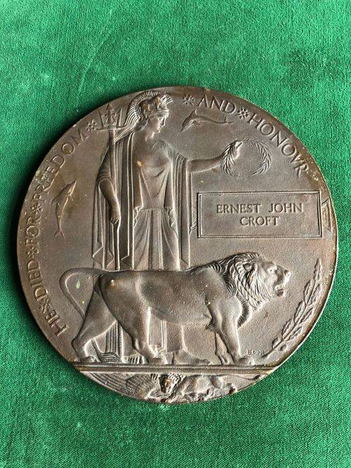WW1 DEATH TO A SOUTH AFRICAN-ERNEST JOHN CROFT-260 SGHT.ERNEST JOHN CROFT 1ST SOUTH AFRICAN INFANTRY