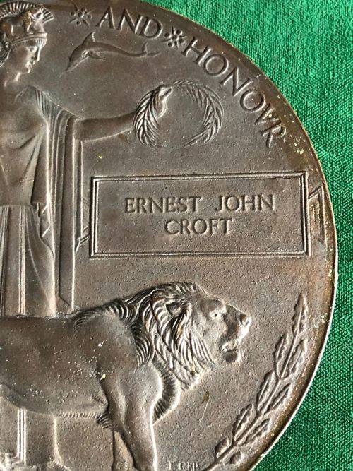 WW1 DEATH TO A SOUTH AFRICAN-ERNEST JOHN CROFT-260 SGHT.ERNEST JOHN CROFT 1ST SOUTH AFRICAN INFANTRY