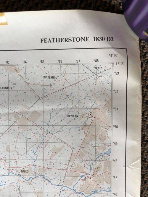 RHODESIAN MAP 1:50 000 SCALE OF THE FEATHERSTONE AREA-MEASURES 84X60 CM