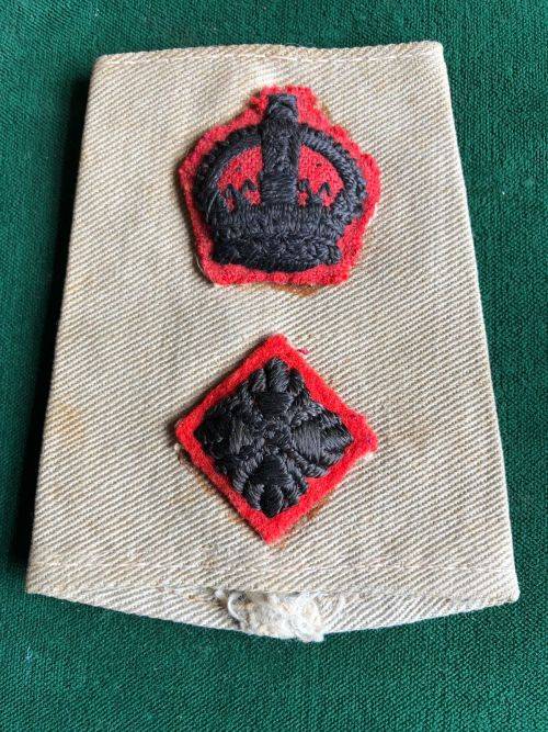 RHODESIA REGIMENT RANK SLIP ON FOR LIEUTENANT COLONEL-WORN 1940`S- 1950`S