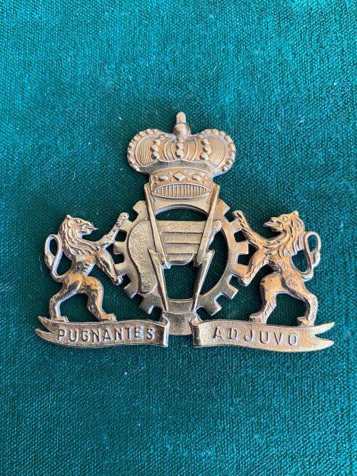 BELGIUM ARMY DRIVERS LOGISTICAL CAP BADGE- NO LUGS