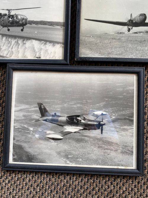 5X FRAMED PICTURES FROM THE RHODESIAN AIR FORCE-ORIGINAL WAR PERIOD ITEMS-MEASURES 18X24 CM