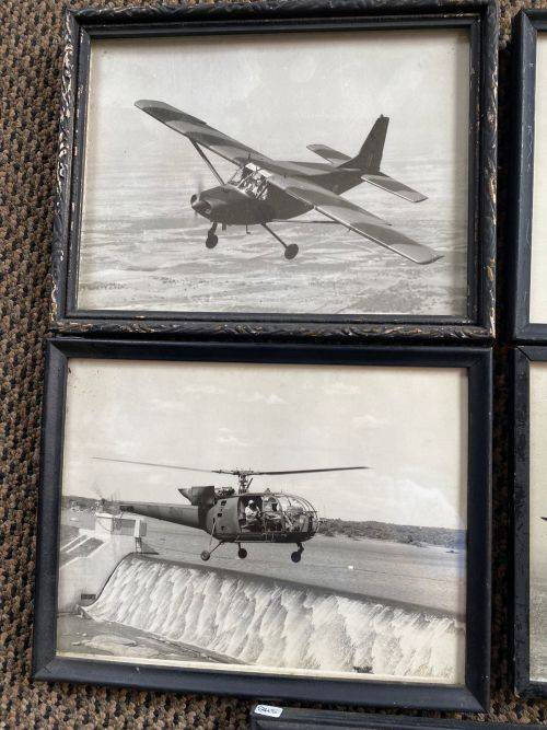 5X FRAMED PICTURES FROM THE RHODESIAN AIR FORCE-ORIGINAL WAR PERIOD ITEMS-MEASURES 18X24 CM