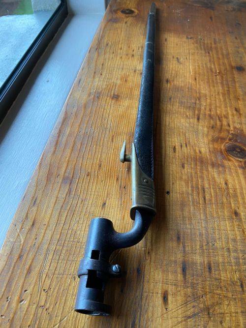 BRITISH 1853/72 SOCKET BAYONET-A STANDARD 1853 BUSHED TO FIT THE MARTINI HENRY RIFLE-IT COMES WITH T